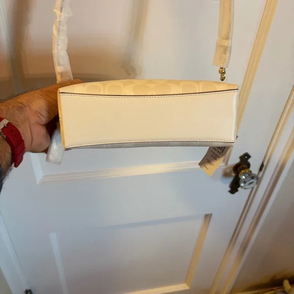 NWT ๐ฒ Coach Madi Crossbody Bag in Chalk Signature Leather - Picture 8 of 13